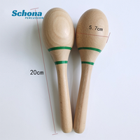Beech Wood Maraca Orff Percussion Instrument Kids Interactive Shaker 20*5.7cm China for Kindergarten Wholesale