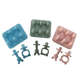 <span class=keywords><strong>Moule</strong></span> à glaçons réutilisable en <span class=keywords><strong>silicone</strong></span> en forme d'ours mignon, pour sucettes glacées, facile à démouler - Product Image 5