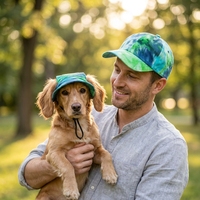 Ensemble personnalisé de casquettes pour propriétaire et chien : Casquettes de baseball pour maman et papa, casquettes à visière pour chien, chapeaux de soleil avec trous pour les oreilles et sangle réglable