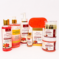 Ensemble de soins de la peau bio vegan coréen OEM 50X Vitamine C Tomate, 7 pièces, atténue les taches brunes, unifie le teint, pour tous types de peau