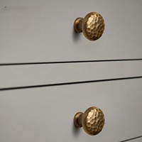 Poignée de tiroir et de porte de placard en alliage de zinc, style vintage américain, finition laiton antique, à trou unique, style mid-century pour armoires