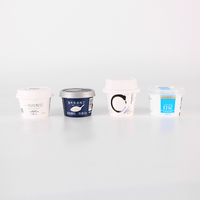 200ml 260ml 145g Personnalisé IML Jetable En Plastique Parfait Yaourt Gruau Tasse Avec Couvercle En Dôme