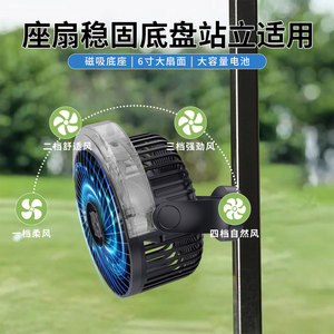 Magnetic Fan With Spray <b>Humidifier</b> 6 Inch USB Powered For Camping Boat Use White And Black - Product Image 2