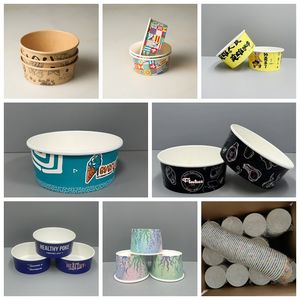 Gobelets en papier kraft jetables et imperméables à l'huile avec couvercle <span class=keywords><strong>pour</strong></span> bol à soupe récipient alimentaire gobelets en papier à <span class=keywords><strong>emporter</strong></span> <span class=keywords><strong>pour</strong></span> nouilles biscuits hamburgers - Product Image 5