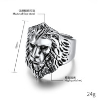 Punk Animal forme Anubis dieu ancien égyptien tigre Lion loup tête en acier inoxydable creux bagues pour hommes