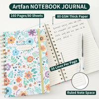 Set de Cuadernos Espirales A4 con Diseño Floral, Encuadernación Wire-O Dorada, Diario con Estampado Botánico, Cubierta Vintage con Flores para Mujeres, Regalo para Oficina o Escuela