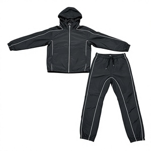 Men's High Quality Polyester/Nylon Hooded <b>Wind</b> <b>Breaker</b> Tracksuit Waterproof Lightweight Winter Rain Suit Solid Color Breathable - Product Image 1