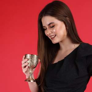 ถ้วยทองเหลืองสลักลายนูน250มล. ถ้วยสไตล์โกธิคของตกแต่งในยุคกลางการตกแต่งโต๊ะงานแต่งงานด้วยแรงบันดาลใจของกษัตริย์อาเธอร์ - Product Image 5