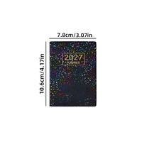 Carnet de planification quotidienne A7 en cuir, 64 feuilles, reliure cousue, organiseur de poche créatif pour le bureau et l'école