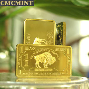 पीतल शिल्प 1 oz 999 ठीक ठोस पीतल भैंस बुलियन सलाखों B51 - Product Image 4