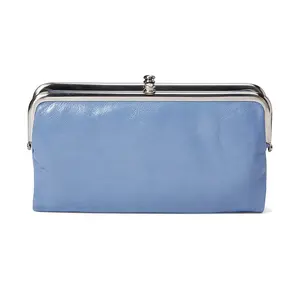 Fashion designer hand made ladies portable metal frame clip bag multi colors PU leather fold clutch bags