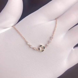 Bracelet pendentif carré en zircon, bijoux en or véritable 18 carats, or pur 18 carats pour femme, cadeau - Product Image 6