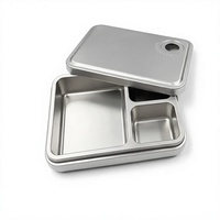 Boîte à lunch bento personnalisée à 3 compartiments avec couvercle, étanche, compatible micro-ondes, pour enfants et adultes