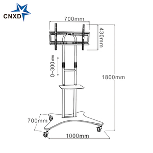 Support de chariot de TV Mobile robuste support de chariot LED/LCD pour <span class=keywords><strong>Samsung</strong></span> roues verrouillables de Construction en acier compatibles VESA de 32 à 55 <span class=keywords><strong>pouces</strong></span> - Product Image 6