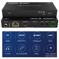 Extensor HDMI de 18Gbps a través de Ethernet hasta 70m compatible con ARC EDID para sistema de cine en casa