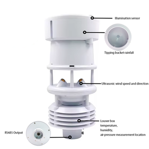 Ce RS485 pyranometer siêu âm tốc độ gió và hướng Temp độ ẩm lượng mưa tự động Dự báo thời tiết trạm wifi 7 trong 1 - Product Image 2