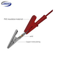 JZDZ 2pcs Right-Angle Banana Plug to Alligator Clip Test Lead Cable Line Wire Electrical Test Jumper Wire J.70065A