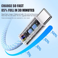 Câble de charge rapide USB-C double tête PD 60W en nylon tressé avec gaine TPE pour smartphones et accessoires informatiques 1M