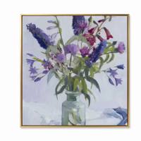 Peinture à l'huile florale moderne 100% peinte à la main, élégante, sur toile, texture épaisse, pour décoration murale de salon et chambre