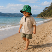 Sombrero de Sol para Niños, de Algodón Transpirable, Protección Solar UPF 50+, Sombrero de Pescador para Bebés y Niños Pequeños, para Viajes de Verano