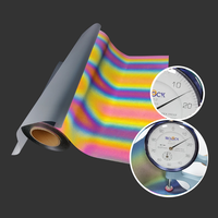 Traceur arc-en-ciel en argent massif, découpe HTV Textiles, fer sur pu, transfert de chaleur réfléchissant, vinyle pour vêtements