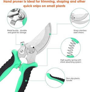 Oem lưỡi thép không gỉ vườn kéo PP + TPR Bypass pruner cắt tỉa kéo cho cây cắt tỉa trái cây thu thập - Product Image 5