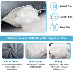 Almohada de Embarazo en Forma de C de 140 cm, Almohada de Maternidad de Cuerpo Completo, Envío Directo desde la UE, Funda de Terciopelo - Product Image 4