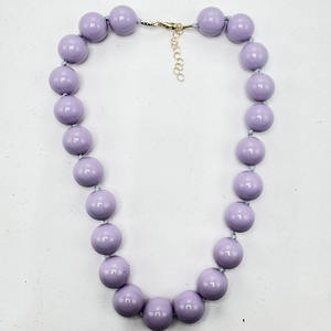 NA1037 Boho Large Big Chunky Round Rainbow Multi Colored Colorful Plain Acrylic Beaded Knot Choker Necklace for Women - Product Image 4