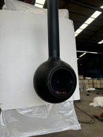 Cheminée suspendue à bois, design moderne et personnalisé, corps de fourneau sphérique en acier au carbone, rotation à 360 degrés