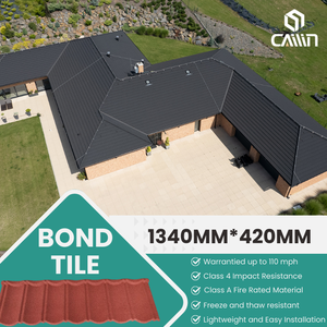 Çin üreticinin Modern taş kaplanmış Metal çelik çatı kiremitleri 0.45mm Alu-çinko çatı levhaları - Product Image 3