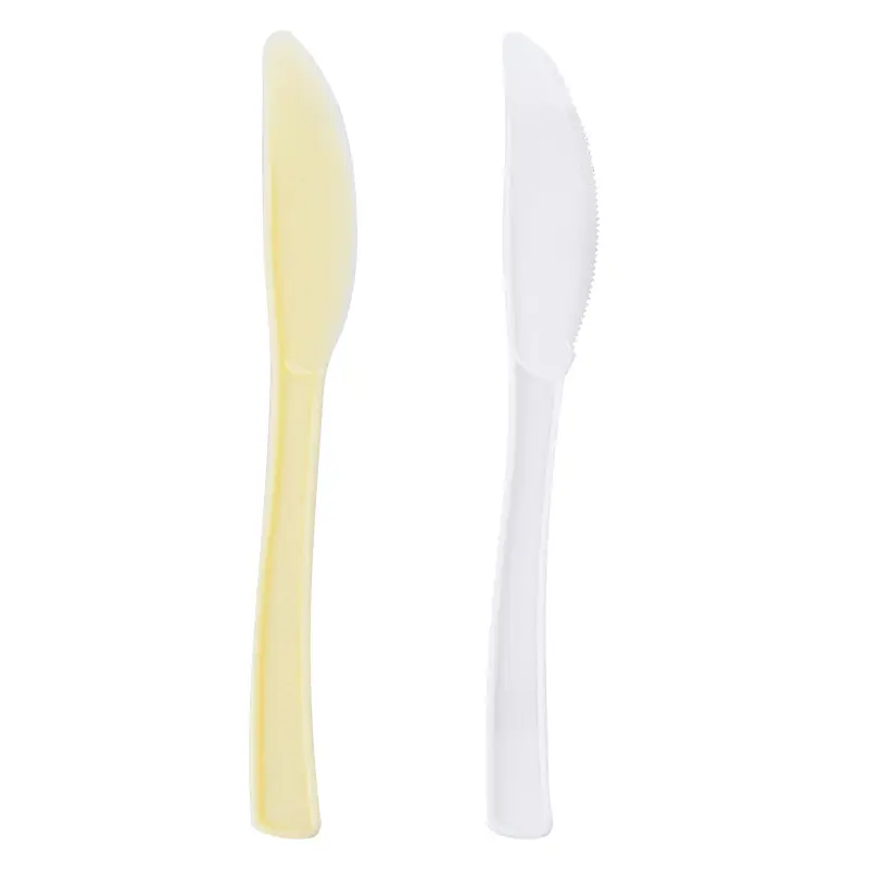 Supply disposable knife, fork and spoon plastic thickened PP food grade moon cake tooth knife cake bread knife white