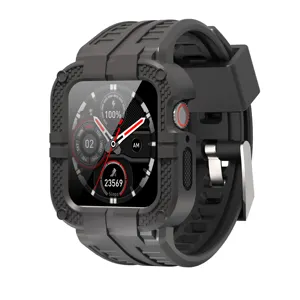 Großhandel apple uhr 40mm männer-Einfarbiges Uhren armband mit robuster Schutzhülle für Apple Watch Bands Damen/Herren 38mm 40mm 42mm 44mm
