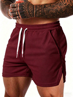Shorts pour hommes 100% polyester à séchage rapide et respirants, taille élastique, pour la gym, la course à pied, le yoga, l'entraînement, logo et couleur personnalisés