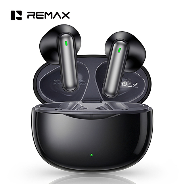 Remax True Wireless Stereo Earbuds Bluetooth 6.0 Headphones Ear Buds Mini Case Semi in Ear Earphones with Noise Canceling Mic