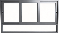 Fenêtre coulissante moderne en aluminium avec moustiquaire en acier inoxydable pour maisons individuelles, garages, cuisines et ateliers