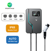 Pengisi Daya Dinding Level 2 Baru 7KW-22KW Bersertifikasi CE&RoHS, Peringkat IP65, Dikontrol Melalui Halaman Web, Steker GB/T Tipe 1/2, Produksi Luar Ruangan
