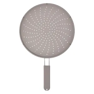 Strainer With Stainless Steel Handle Pot cover Folding Silicone splatter screen