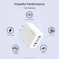 Bloc de chargeur mural rapide 120W, prise 5 ports, station de charge USB, adaptateur de prise multiple, 3PD type C et 2 USB a, chargeurs de téléphone portable