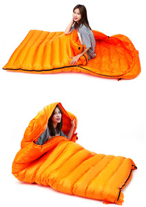 野营用白鹅羽绒填充睡袋，户外舒适四季羽绒纤维睡袋 - Product Image 5