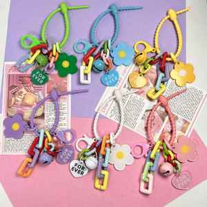 Hot Selling Sunflower Keychain New Creative Acrylic Chain Bell Keychain Bag Backpack Charm Pendant <b>Keyring</b> Gifts - Product Image 1