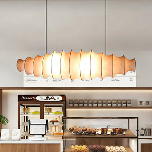 Japanese Wabi Sabi Style Long Pendant <b>Light</b> Led E27 Six Head Chandelier For <b>Dining</b> Room Island Bar Coffee Shop Milk Tea Shop - Product Image 2