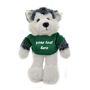 Peluche de <span class=keywords><strong>Husky</strong></span> Suave de 12 Pulgadas al por Mayor, Juguete de Peluche de Perro Negro, Animal de Peluche Reconfortante de Poliéster con Ropa y Camiseta, Fabricación OEM - Product Image 5