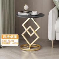 Nouveau marbre Table d'appoint nordique canapé balcon salon meubles chêne café lit chevet or métal moderne côté fin Accent Table