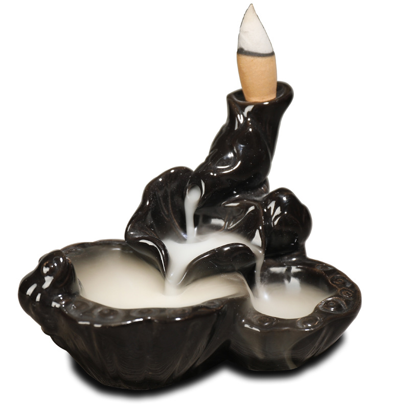 Керамическая курильница для благовоний ручной работы с обратным потоком в виде птиц