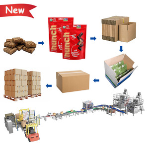 Sac à fond plat à fermeture éclair automatique Petit Biscuit Chocolat Gaufrette Beurre Biscuits Boîte en carton ondulé Ligne de machine à emballer - Product Image 1