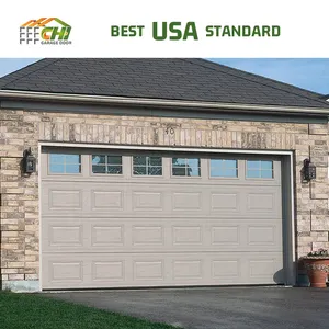 American Residential Garage Doors Florida Approved 18x8 White Garage Door with Impact Windows