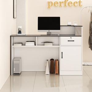 Multi-Purpose Cash Register & Reception <b>Desk</b> Counter Table for Clothing Stores Women's Shops Beauty Salons-Simple Modern Design - Product Image 2