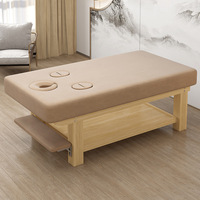 Table de massage et lit de spa portable en bois, moderne, unique et exquise, pour les soins de salon de beauté, avec éponge haute densité