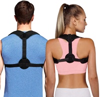 Correcteur de posture réglable, ceinture de soutien dorsal unisexe, taille unique, noir, attelle dorsale pour hommes et femmes, redressement des épaules