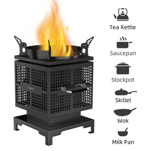 KEON Réchaud à <span class=keywords><strong>granulés</strong></span> d'extérieur personnalisé en acier inoxydable 201 portable Design moderne pour pique-nique combinaison de combustion du <span class=keywords><strong>bois</strong></span> - Product Image 2